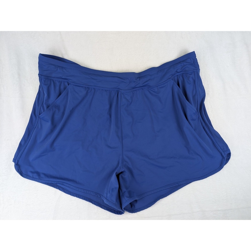 Swim By Cacique Women's Lined Swim Short Bottoms Plus Size 24 Blue